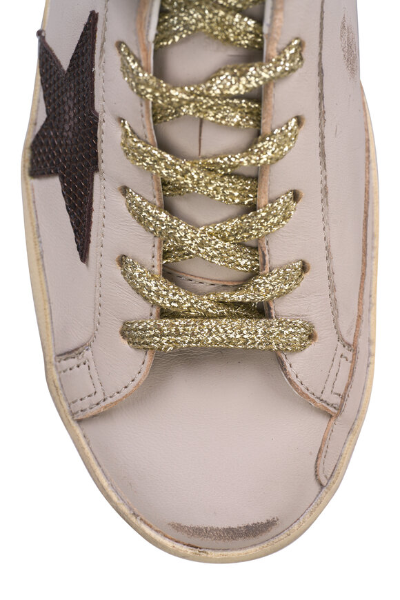 Golden Goose - Super-Star Gray Morn & Black Plum Leather Sneaker 