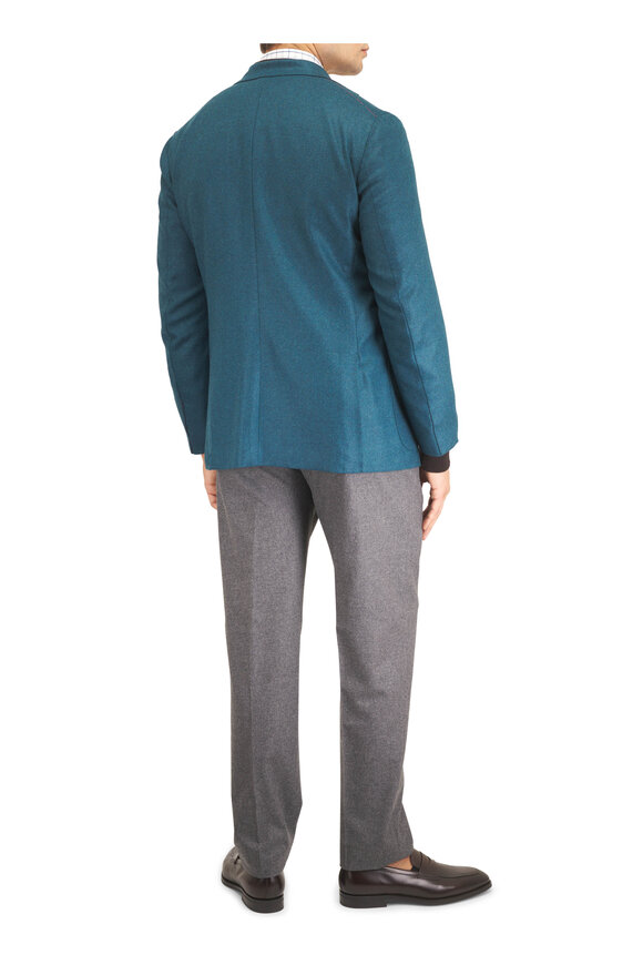 Isaia Marechiaro Teal Wool & Cashmere Sportcoat - view 4