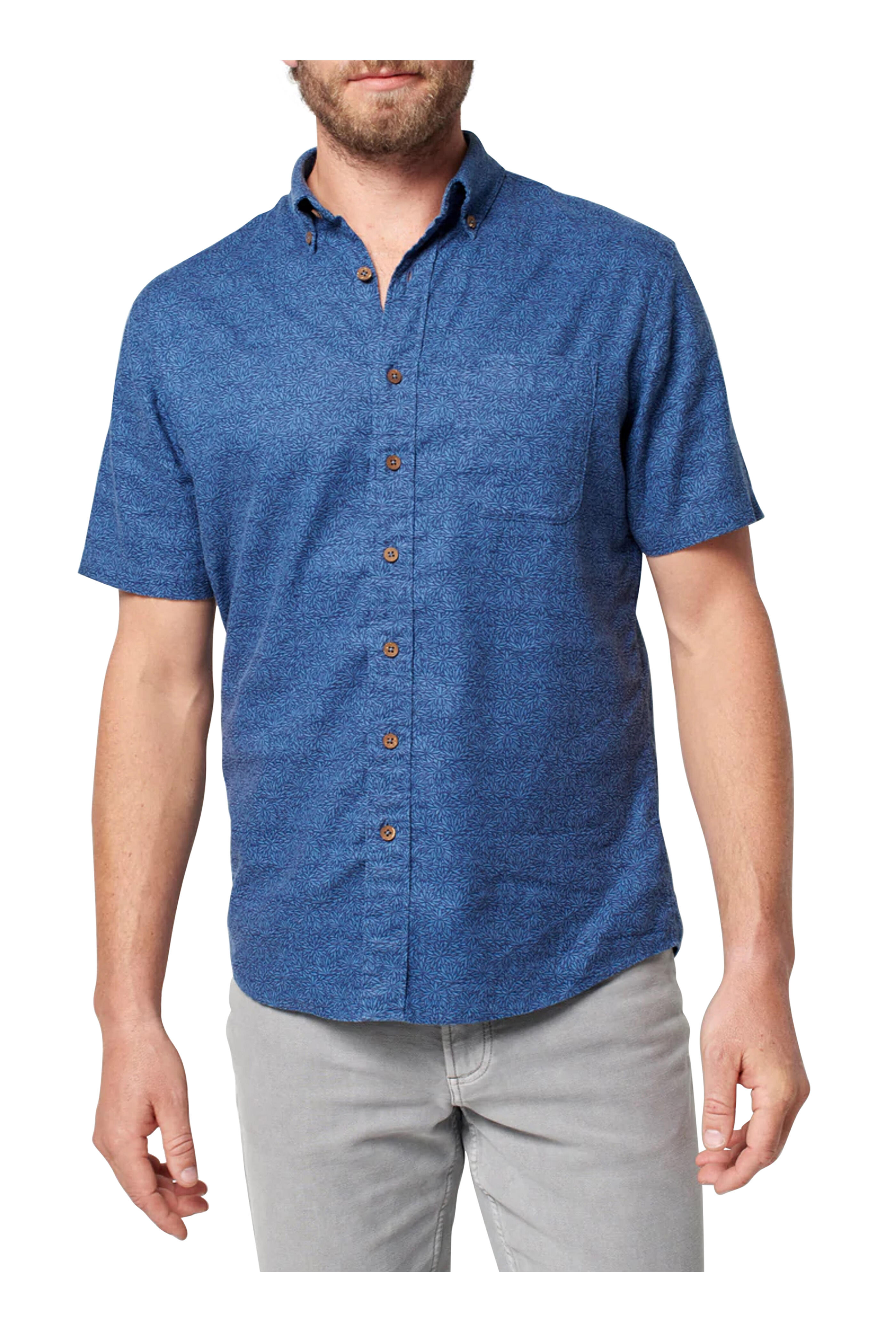 Faherty Brand - Horizon Blues Frond Short Sleeve Breeze Shirt