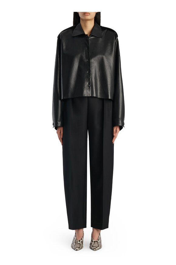 Khaite Bodine Black Leather Top - view 2
