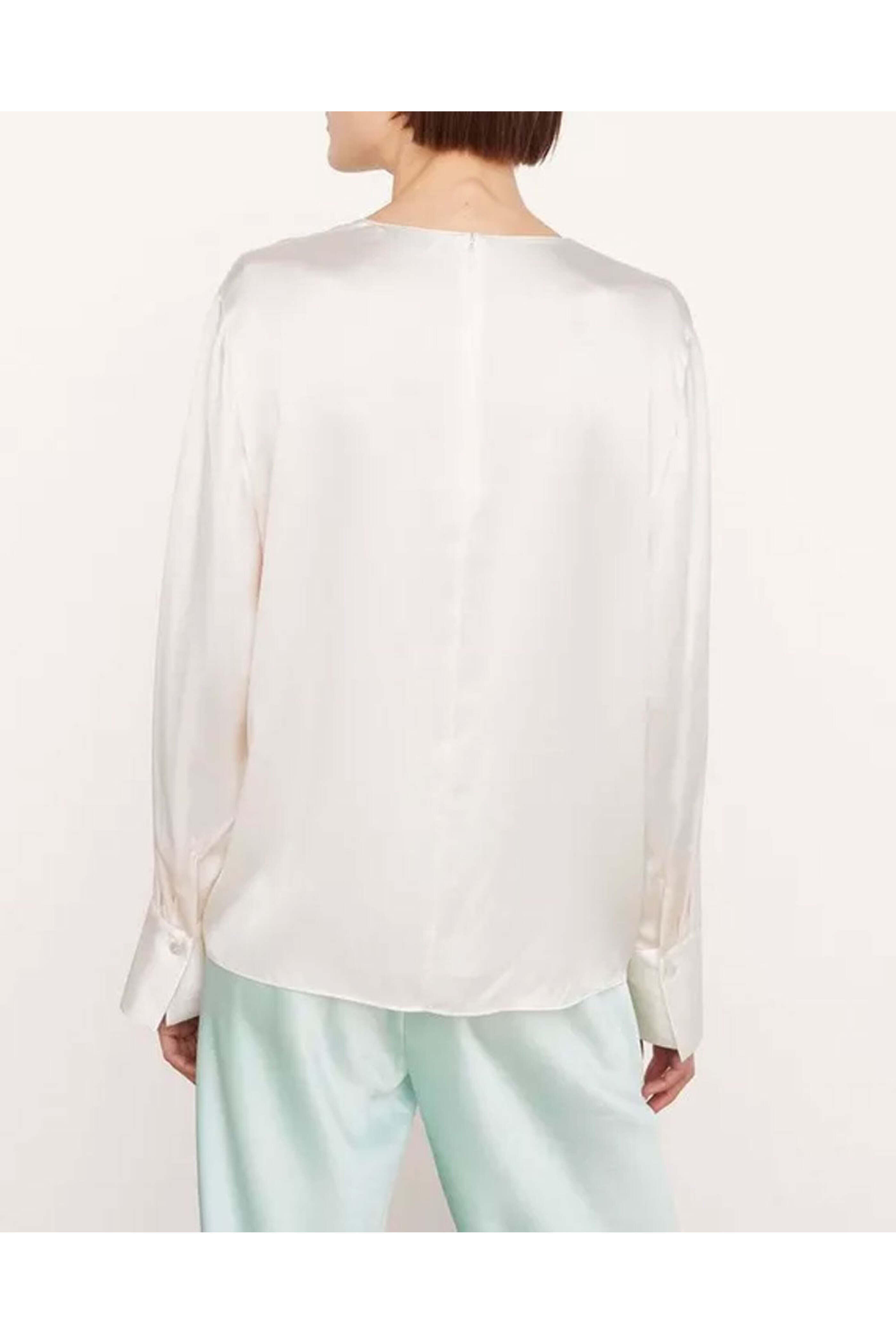 Vince - Chiffon Long Sleeve Crew Neck Blouse