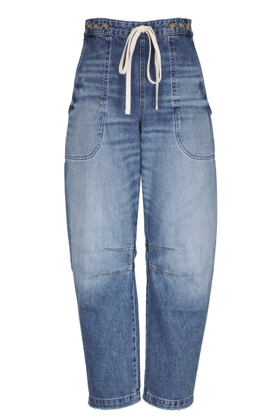 パンツ R13 Women Straight Pants R13W2048CO Blue R13 - Cuffed Romeo Selvedge Blue Jean | Mitchell Stores