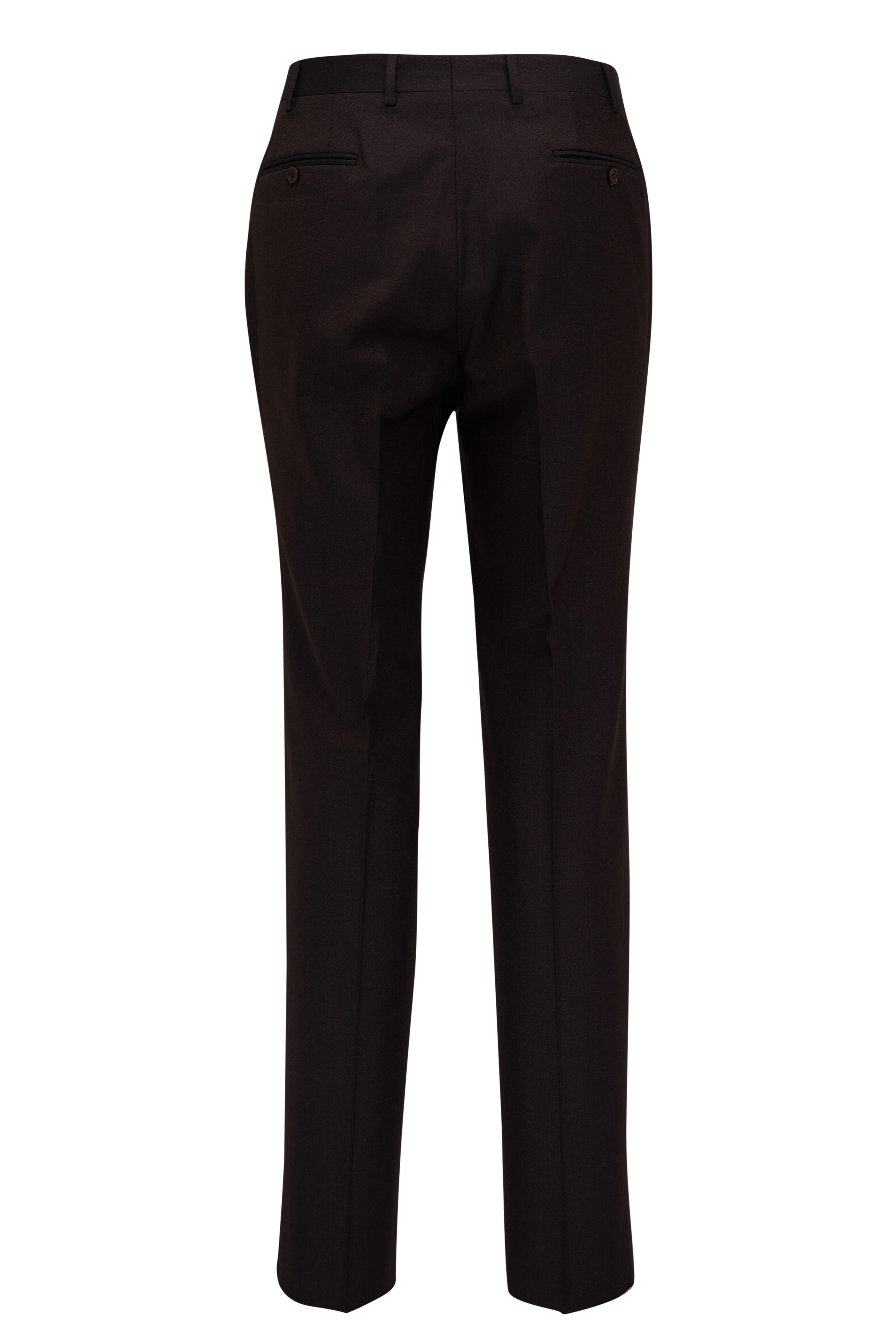 Canali - Brown Stretch Wool Dress Pant | Mitchell Stores