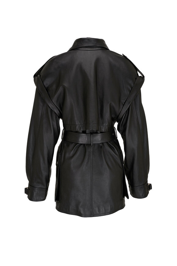 Saint Laurent - Belted Black Leather Jacket 