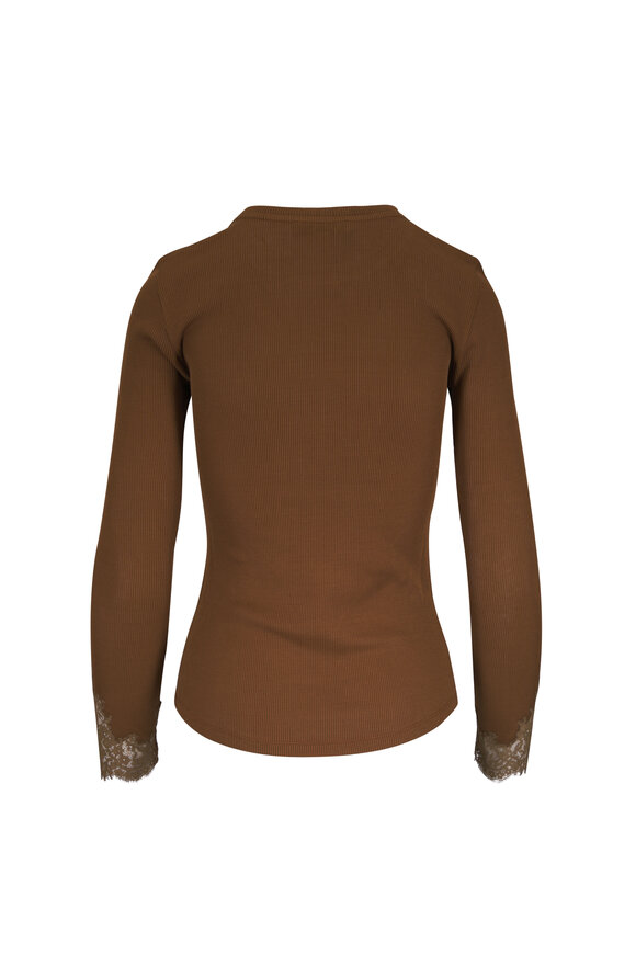Dorothee Schumacher Pure Sleekness Porcini Lace Cuff Knit Shirt - view 2