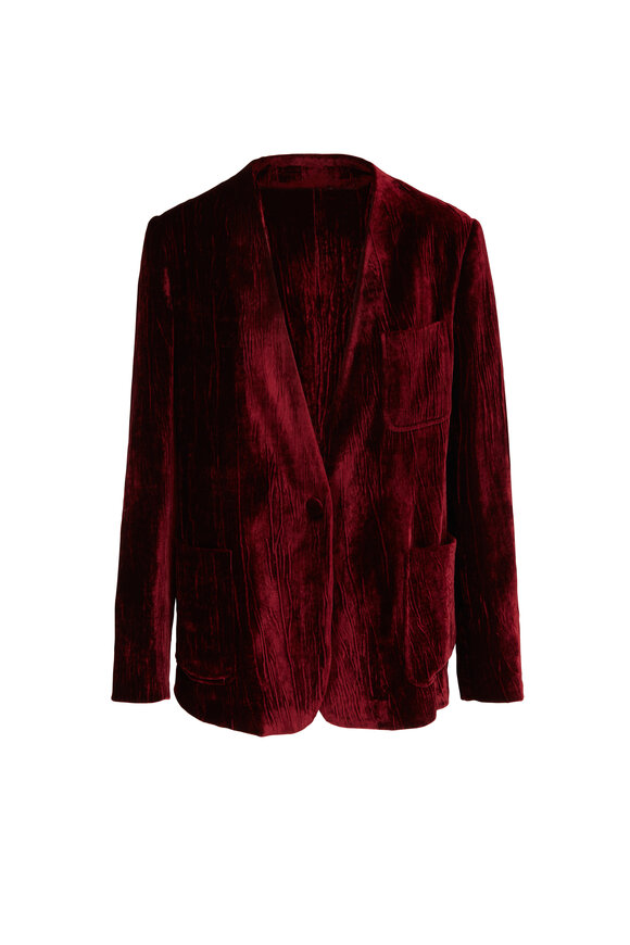 Etro - Burgundy Crushed Velvet Jacket