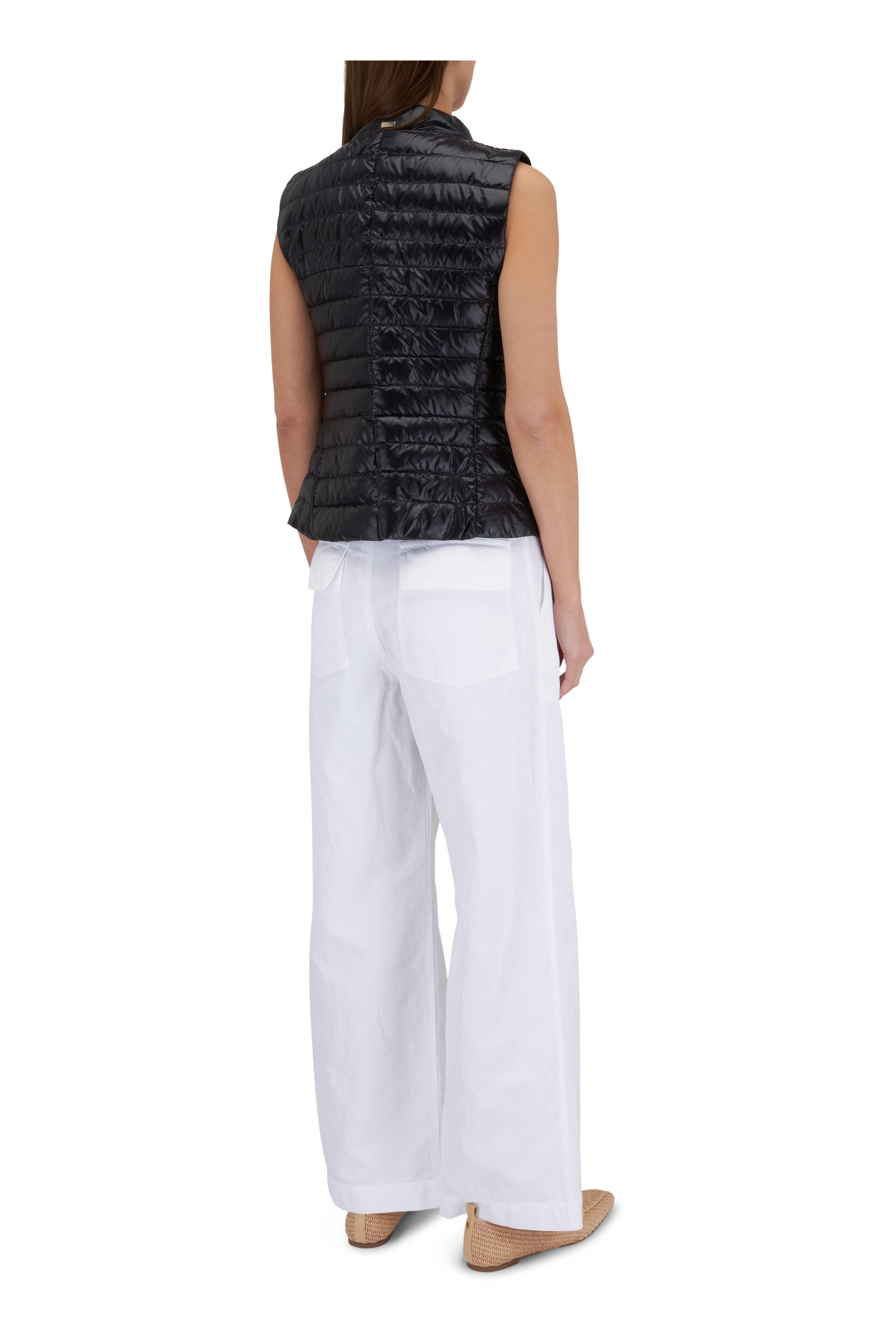 Nili Lotan Women's Leon Boy White Twill Pants | Mitchell Stores