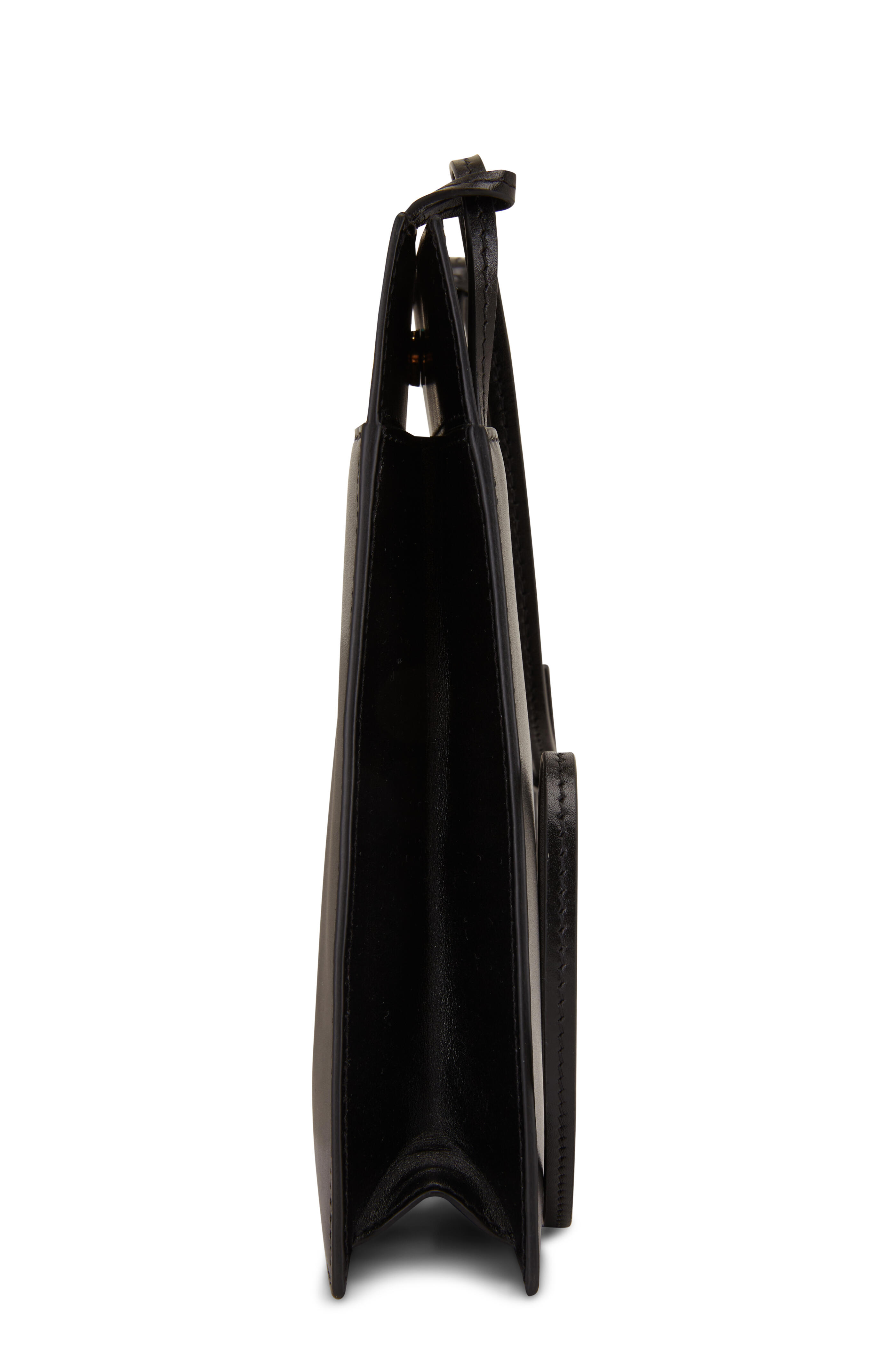 The Row - Debee Double Black Leather Shoulder Bag