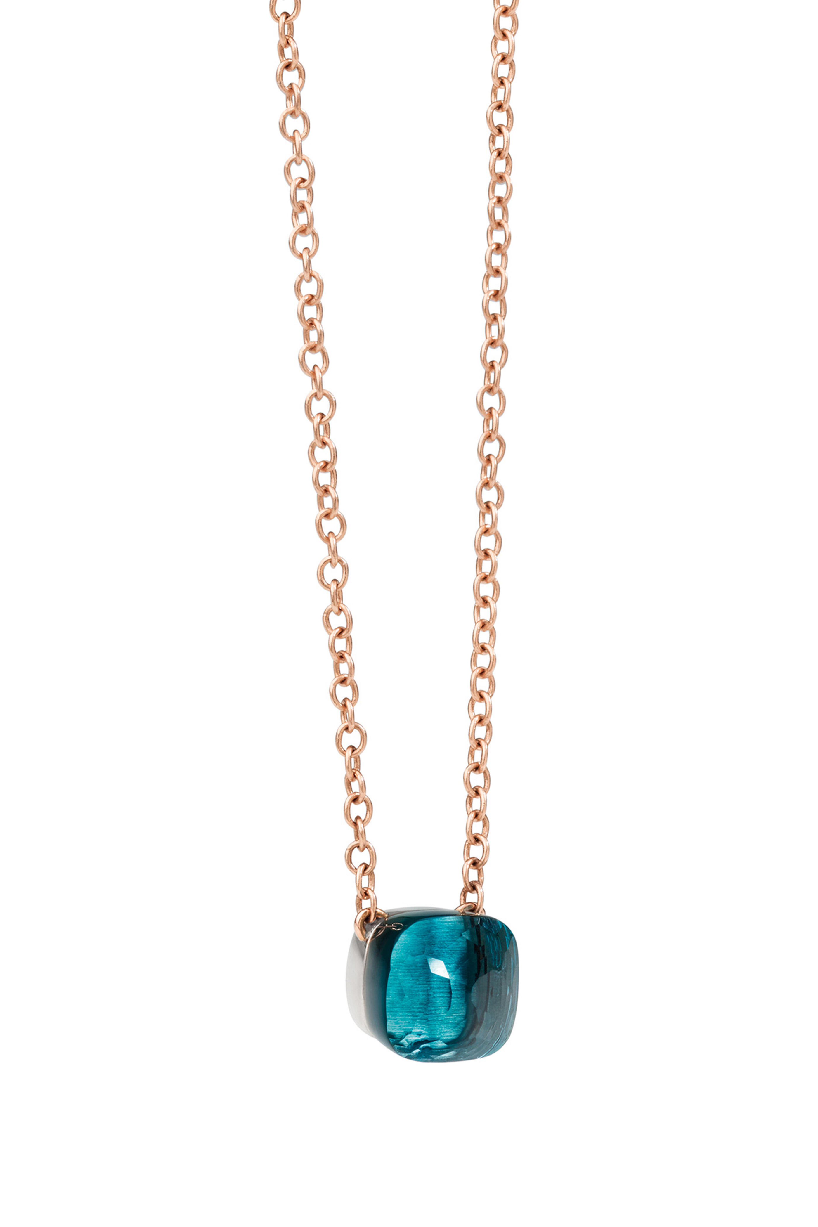 Pomellato - 18K Rose Gold Nudo Blue Topaz Necklace
