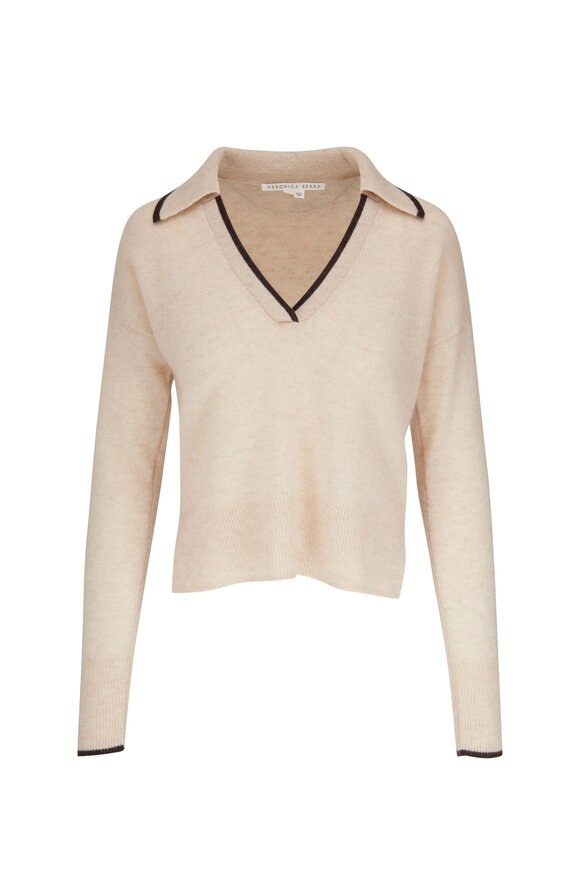 Veronica Beard - Koko Oatmeal Cashmere Collared Sweater