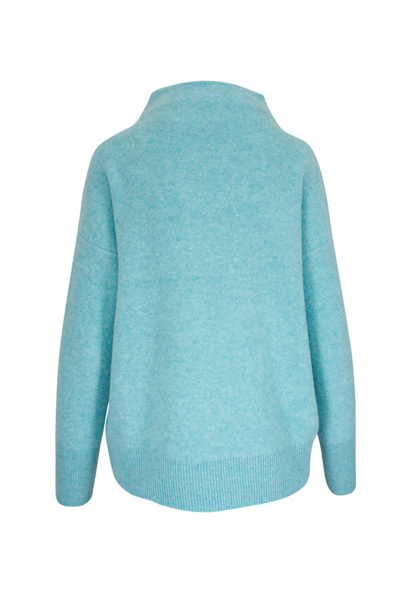 Vince - Heather Aqua Gem Cashmere Funnel Neck Sweater