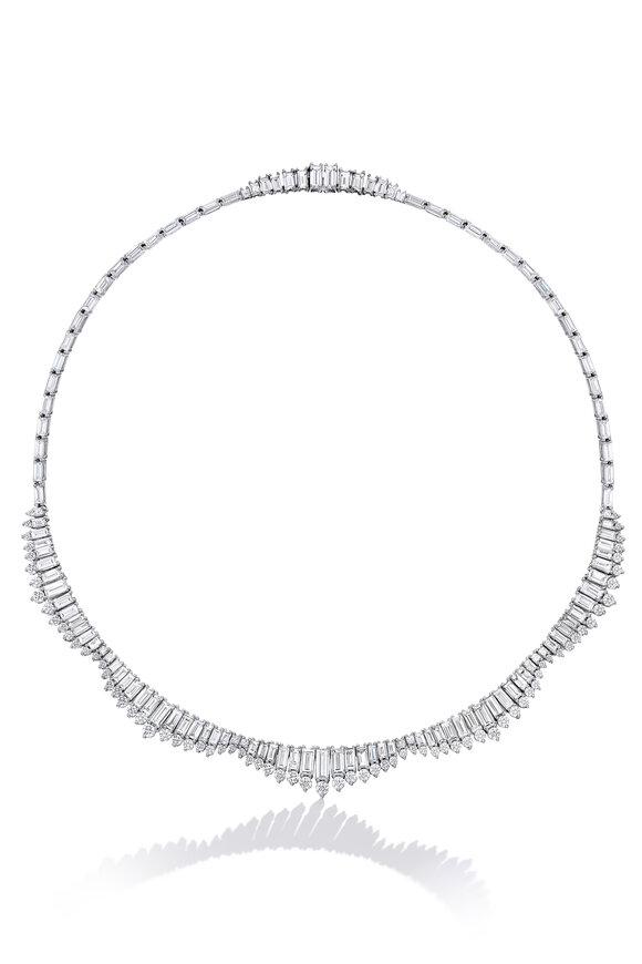 Nam Cho 18k White Gold Tennis Necklace