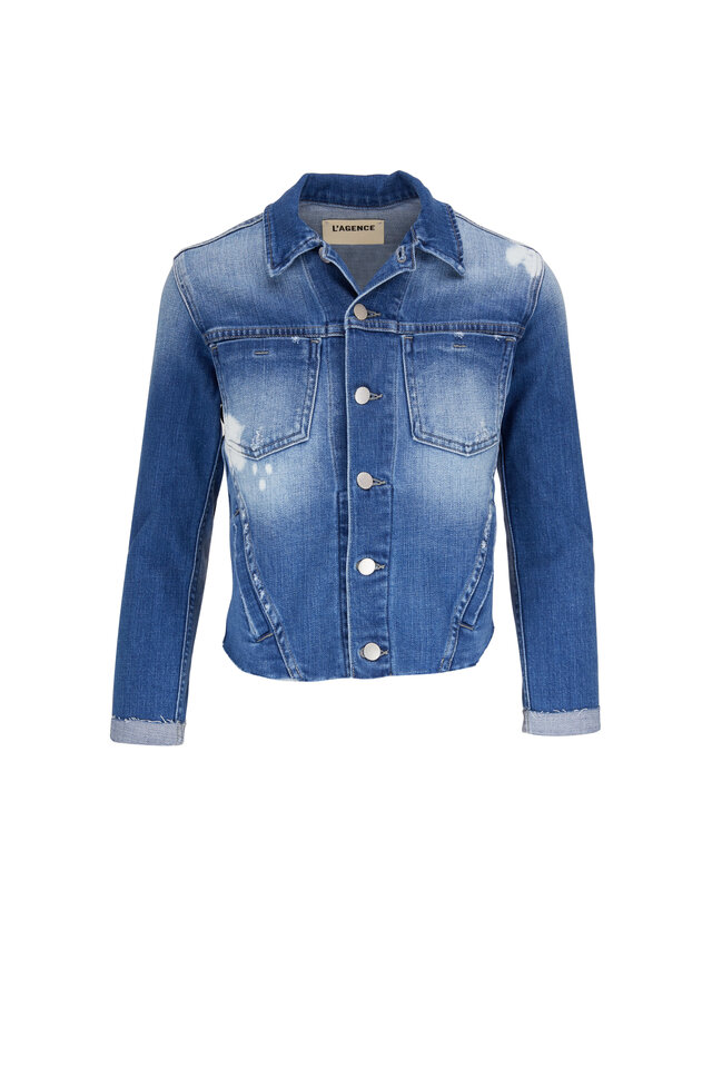 L'agence Women's Janelle Omaha Slim Raw Denim Jacket | L by Mitchell Stores