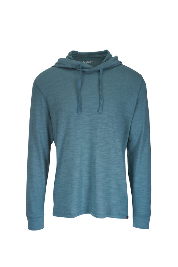 Faherty Brand Seaglass Blue Sunwashed Slub Hoodie - view 1