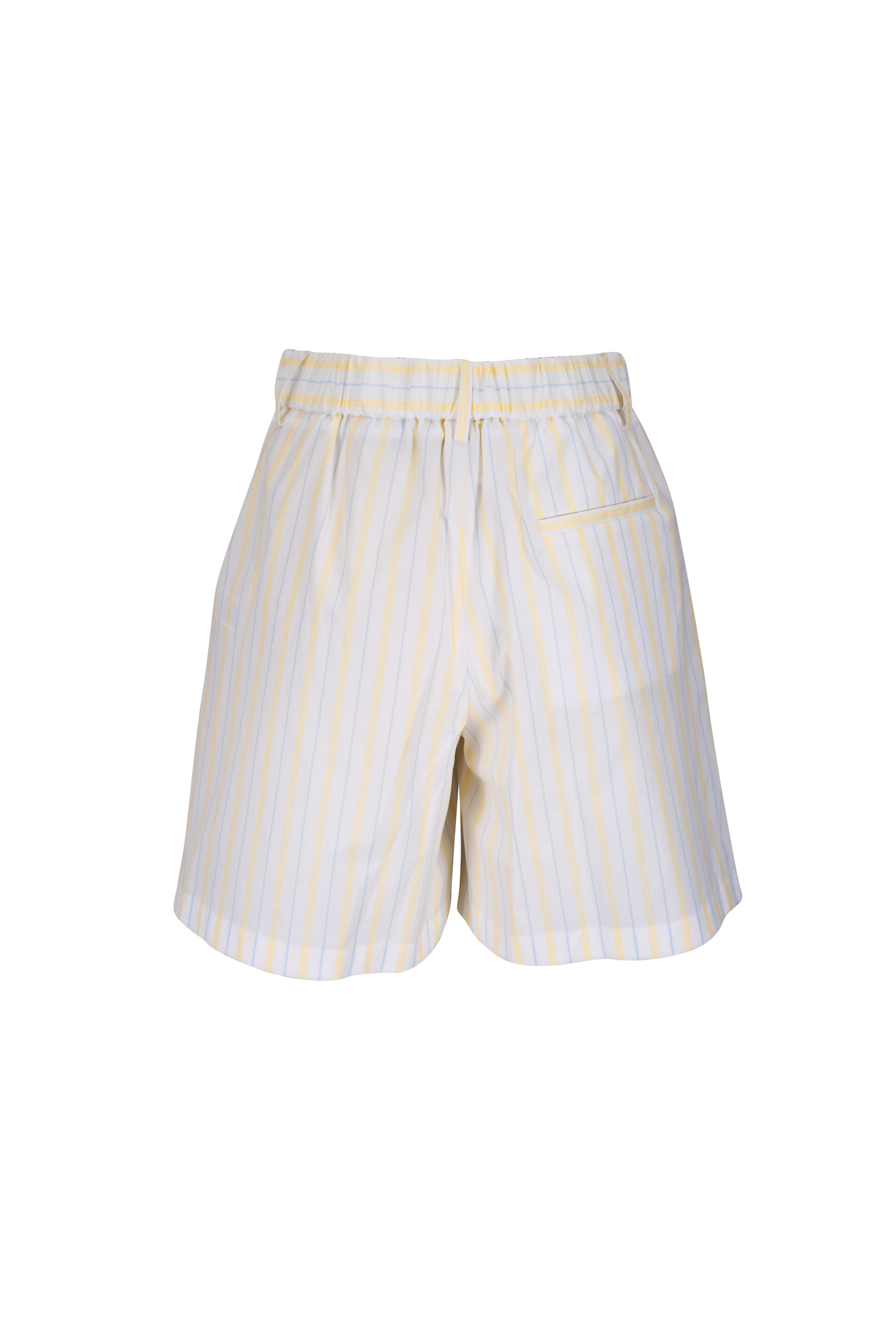 TWP - Henry St Ivory, Yellow & Blue Stripe Shorts