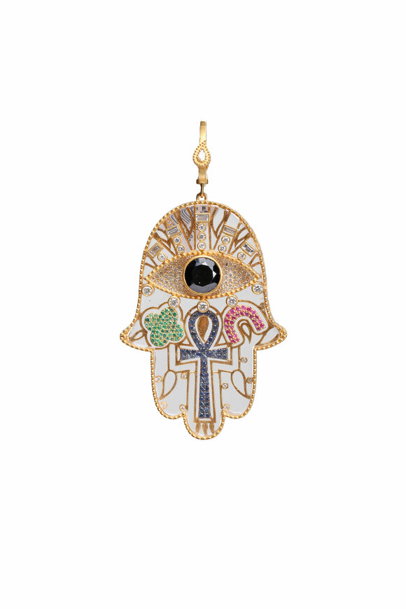 Coomi Hamsa Gemstone Pendant