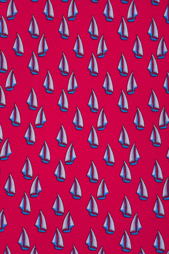 Ferragamo Red Sailboat Print Silk Necktie - view 2