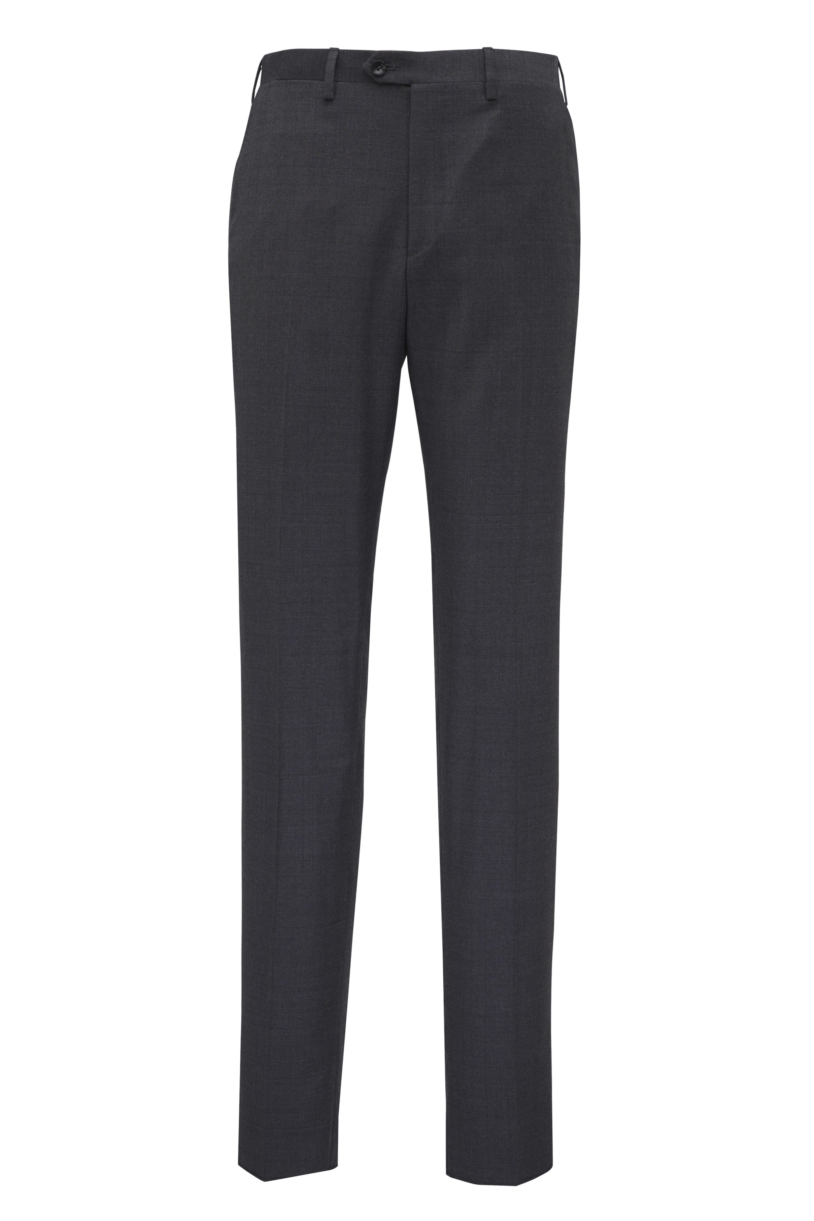 Kiton - Charcoal Gray Tonal Plaid Wool Suit