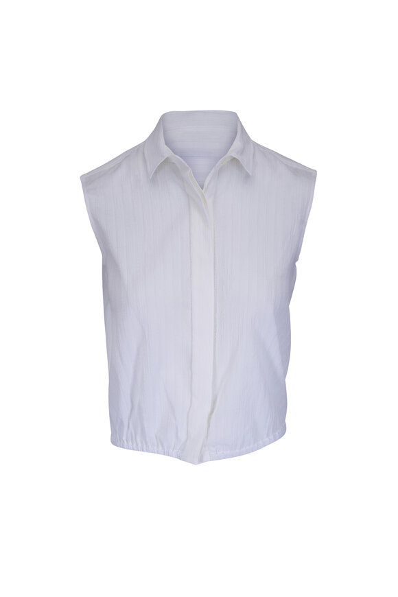 Odeeh Milk Stripe Structured Sleeveless Cotton Blouse - view 1