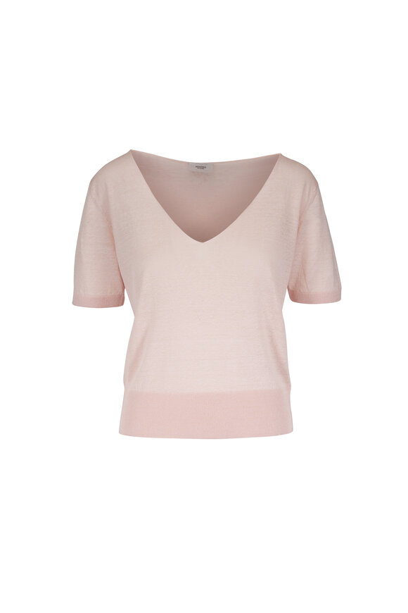 Agnona Peach Linen & Silk Shirt