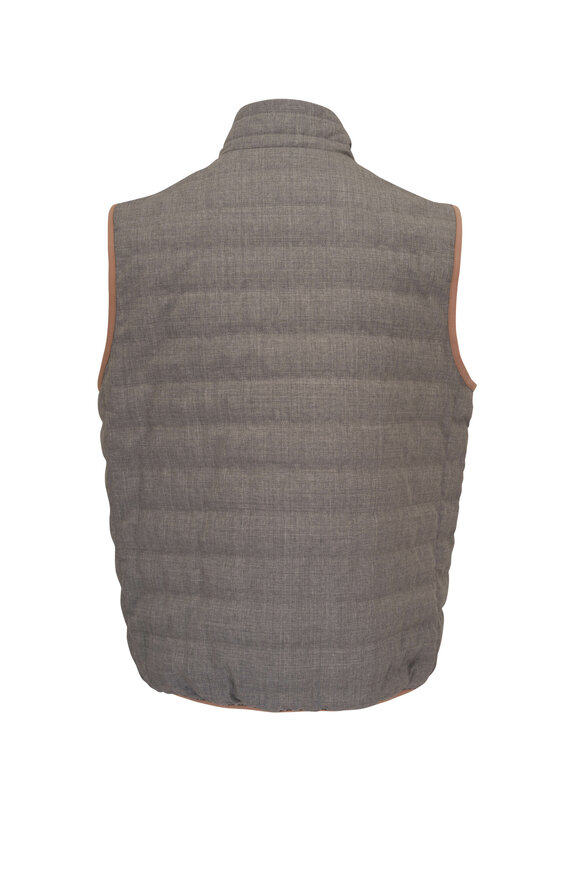 Brunello Cucinelli - Gray Quilted Wool Down Vest