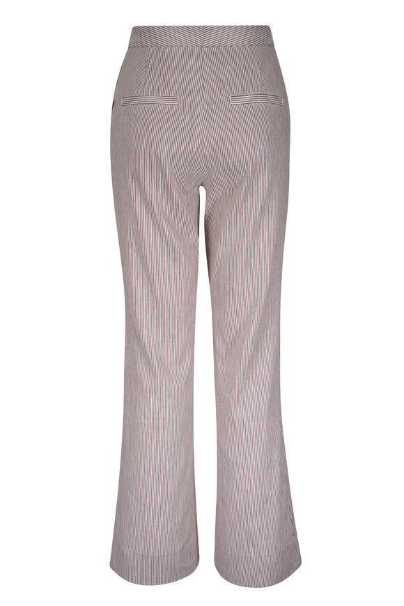 Vince Taupe Wood Ticking Stripe Crop Flare Pant - view 5