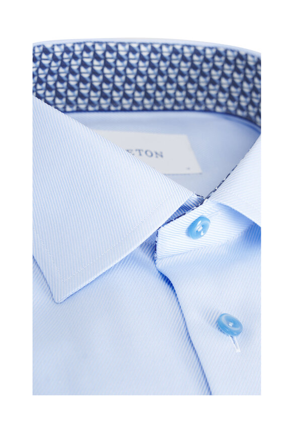 Eton Light Blue Textured Slim Fit Dress Shirt - view 2