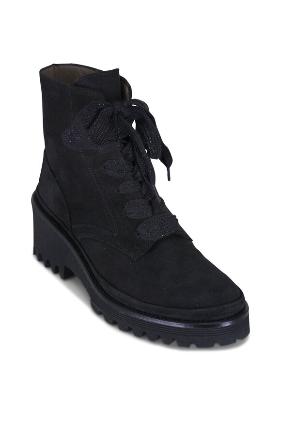 Ron White Eris Onyx Suede Lace-Up Short Boot, 50mm - view 1