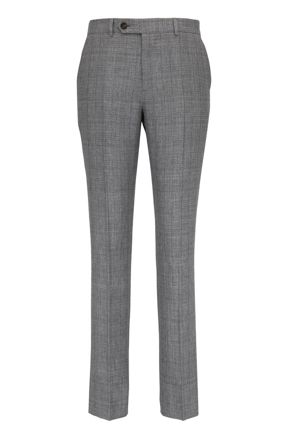 Brunello Cucinelli - Gray Plaid Wool, Linen & Silk Suit 