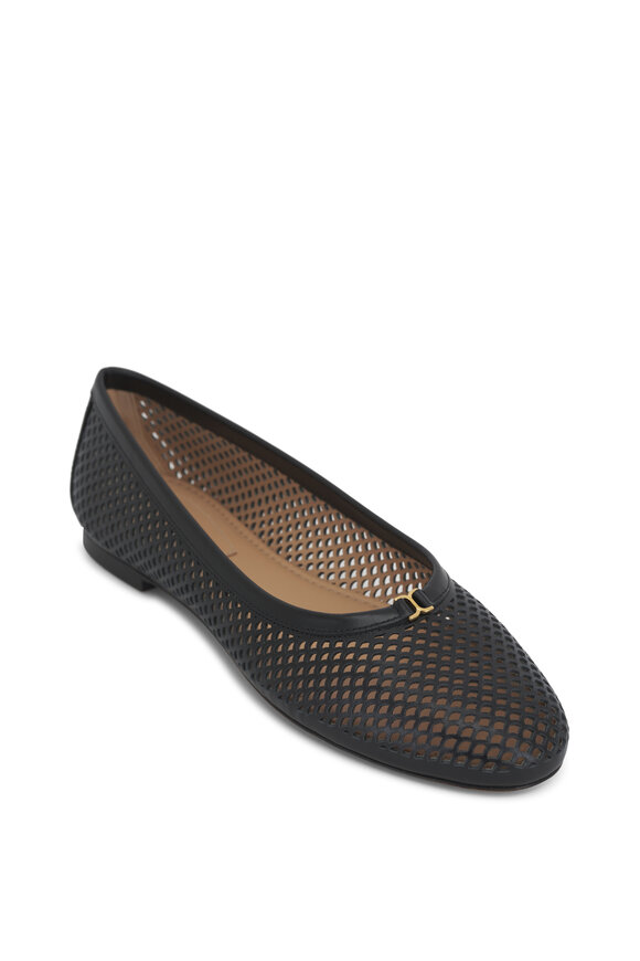 Chloé Marcie Black Perforated Leather Ballet Flat