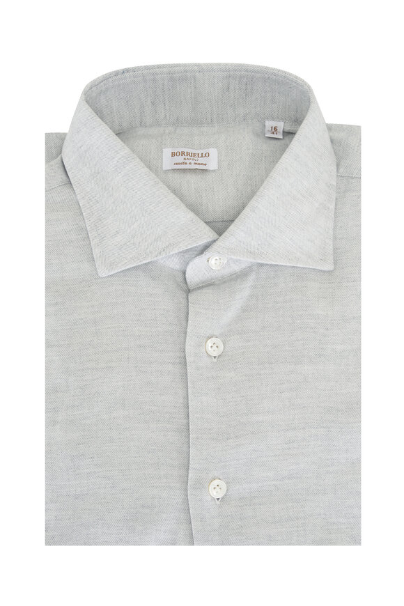 Borriello Gray Cotton & Cashmere Dress Shirt