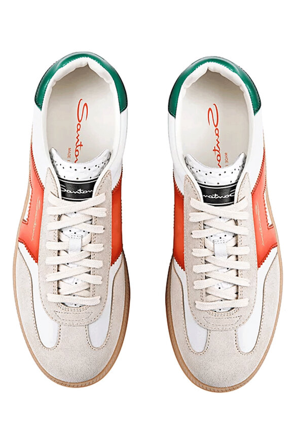 Santoni DBS Olympic Orange & White Sneaker - view 4