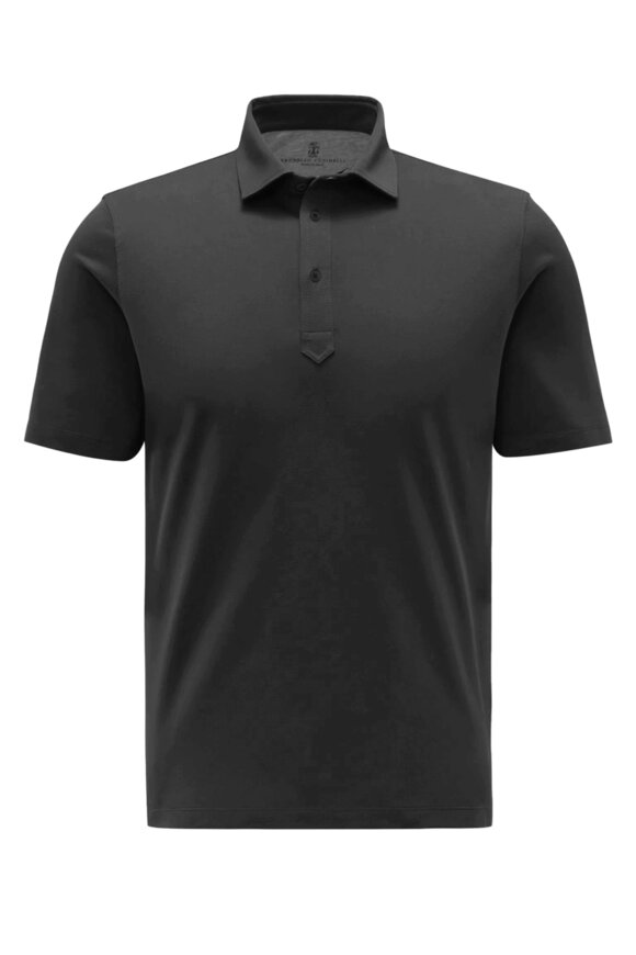 【関税&送料込】Brunello Cucinelli Black Crew-Neck T-Shirt W Brunello Cucinelli - Black Cotton Crewneck T-Shirt