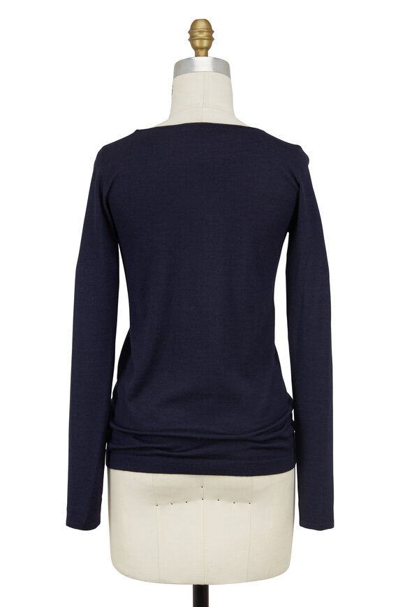 Brunello Cucinelli - Navy Blue Cashmere & Silk Sweater