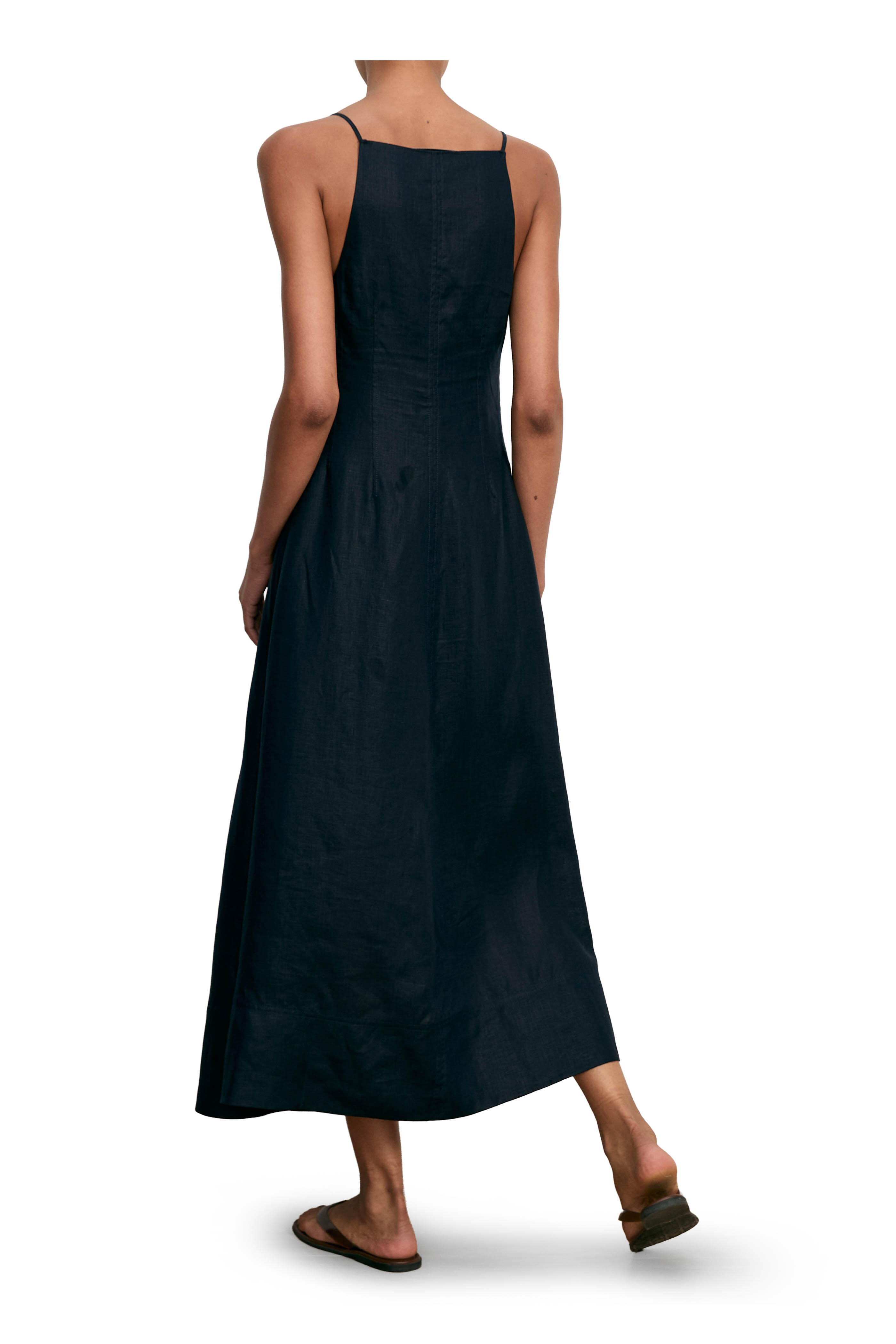 Veronica Beard - Georges Navy Linen Midi Dress - view 3