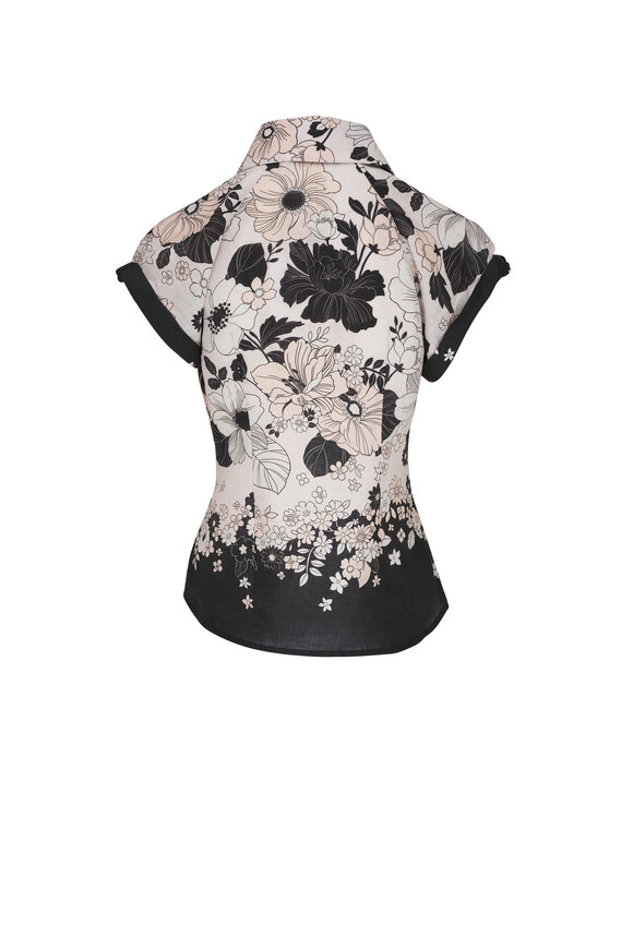 Zimmermann - Ivory & Black Floral Pop Shirt
