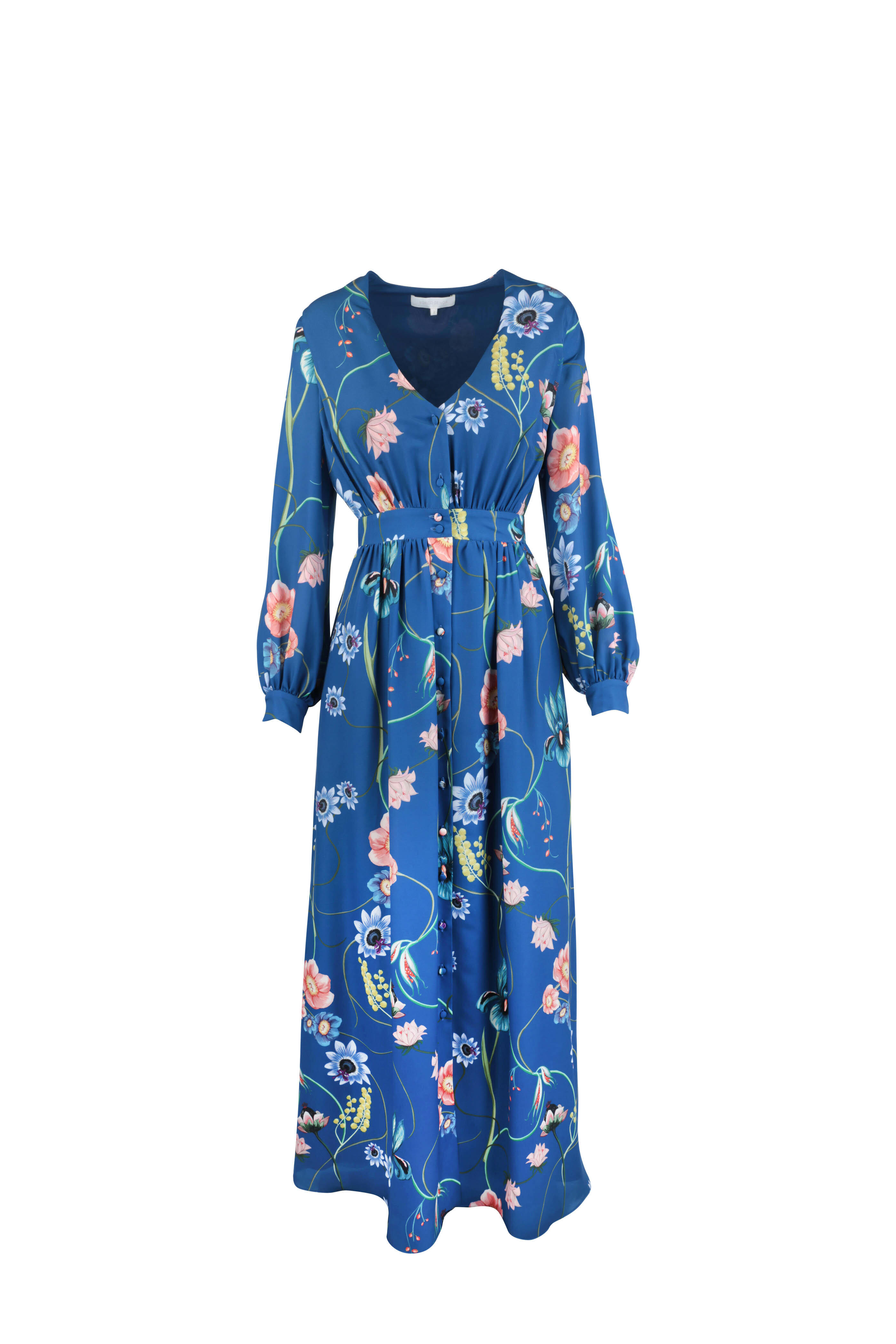 Borgo De Nor - Francesca Blue Vintage Floral Maxi Dress