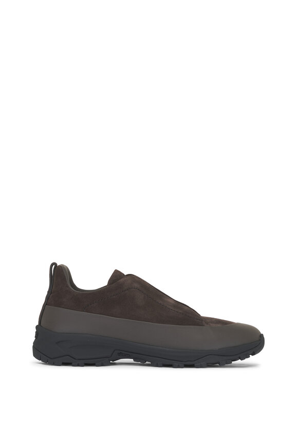 Zegna Triple Stitch Monte Brown Suede Low Top Sneaker - view 2