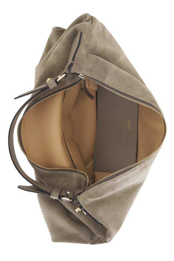 Jimmy Choo - Ana Taupe Suede Hobo Bag