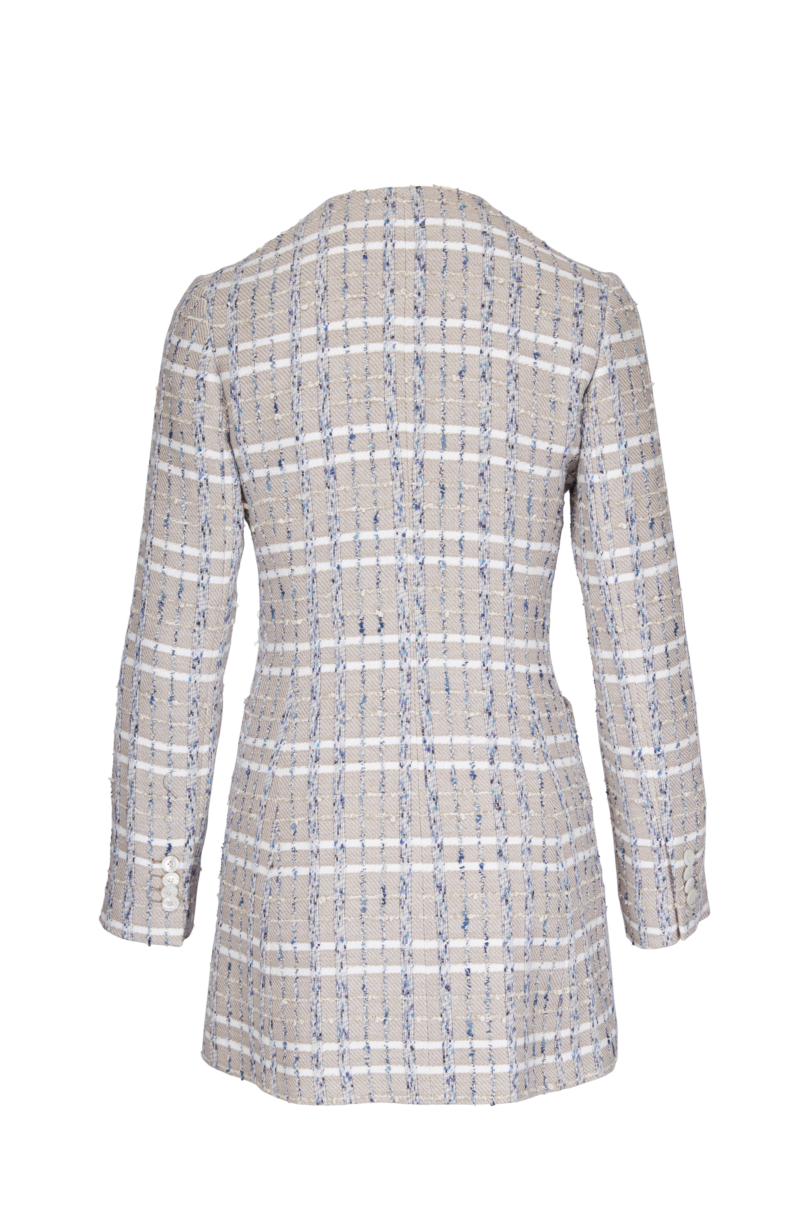 Kiton - Taupe Tweed Patch Pocket Topper Coat