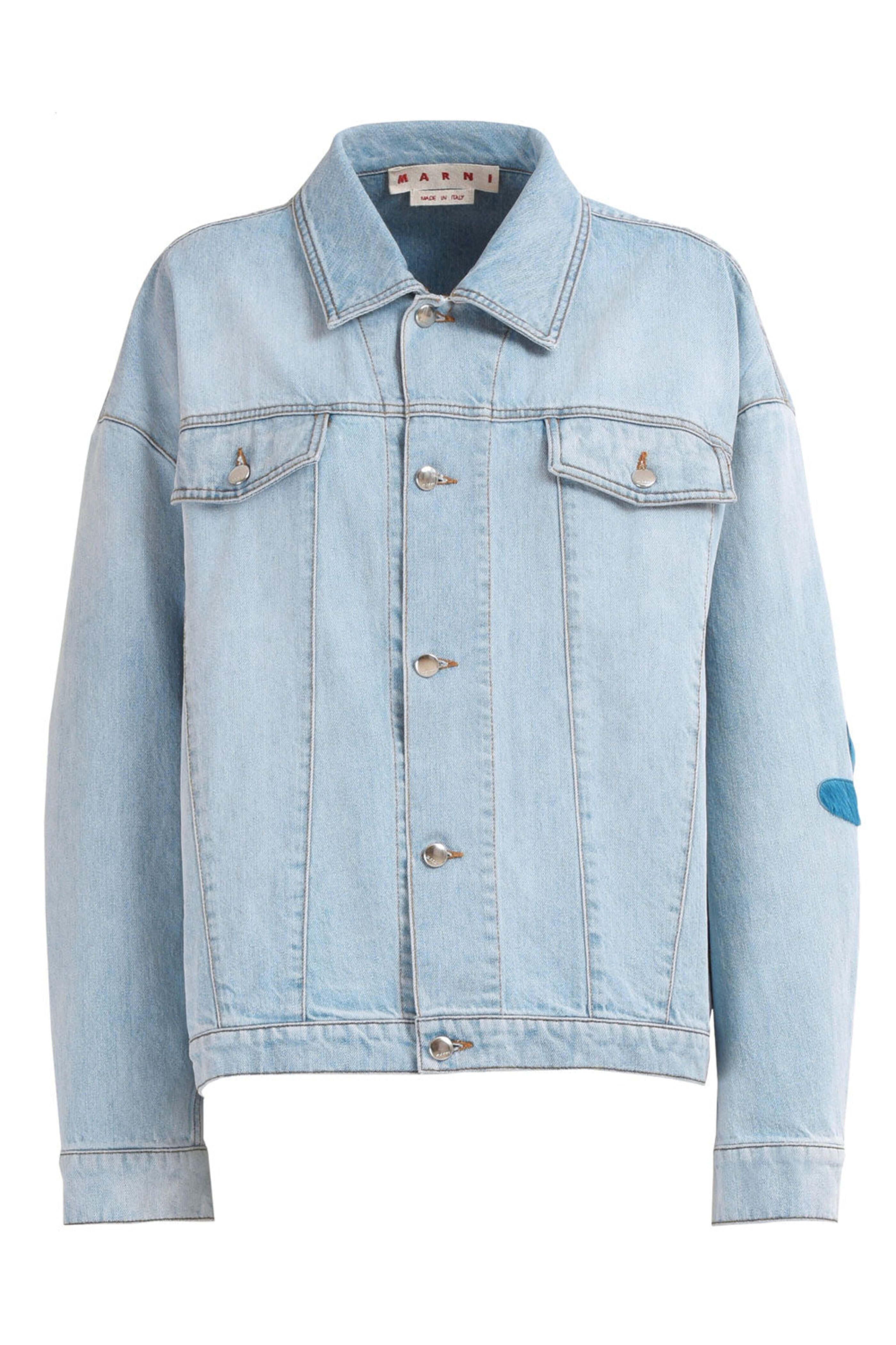 Marni - Floral Elbow Patch Oversized Denim Jacket
