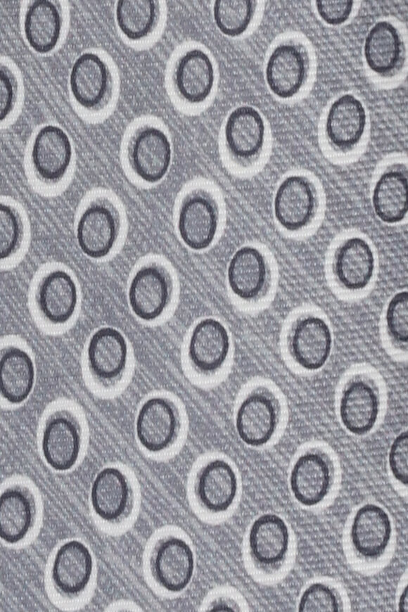 Kiton Gray Circle Motif Silk Necktie - view 2