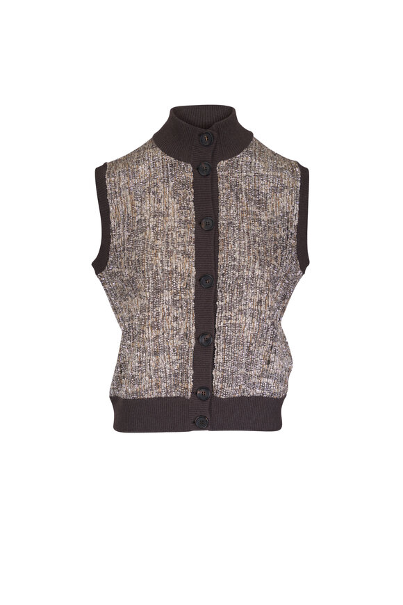 Brunello Cucinelli Silver Broken Glass Vest - view 1