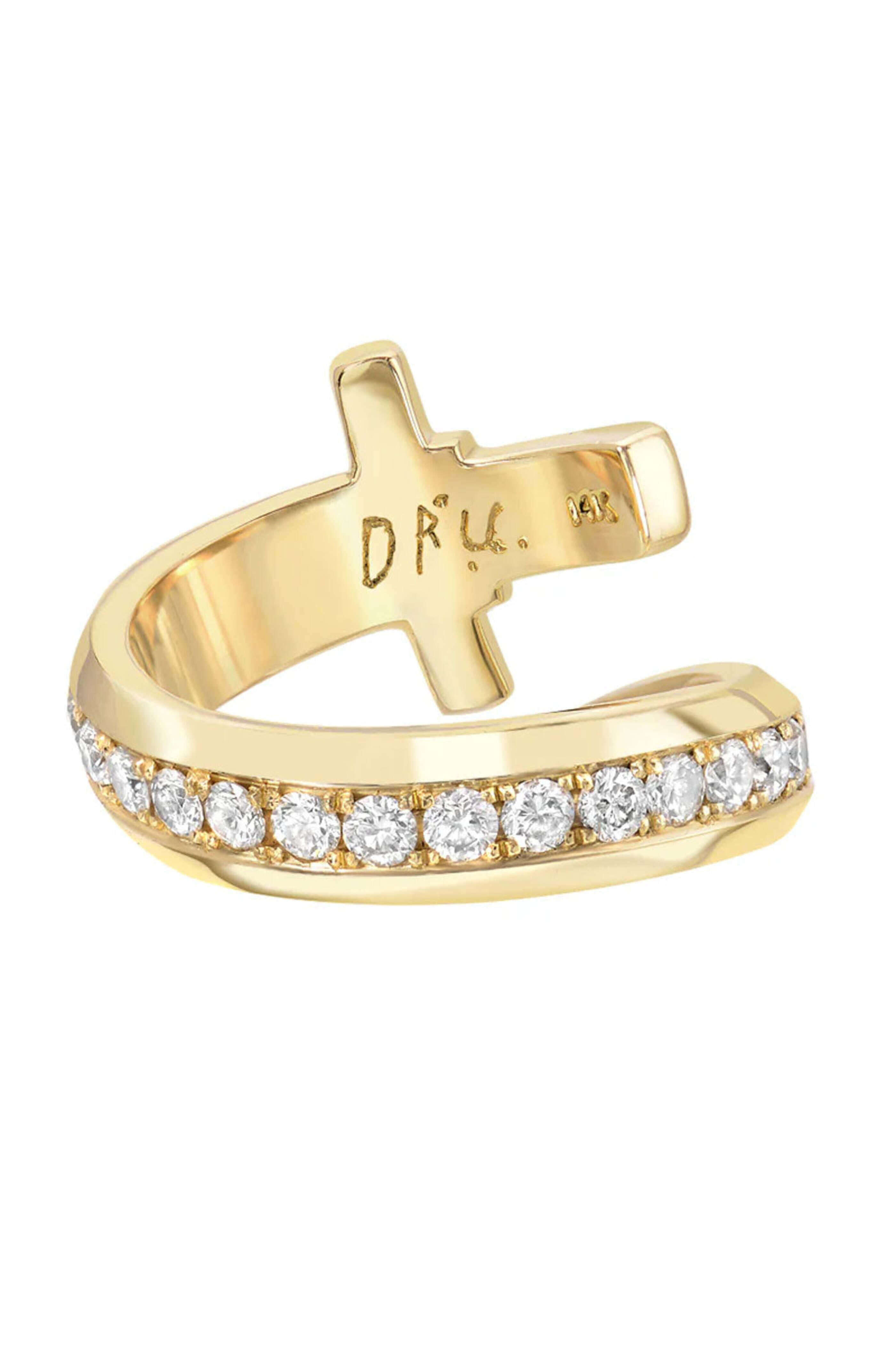 Dru - Diamond and Emerald Sword Ring