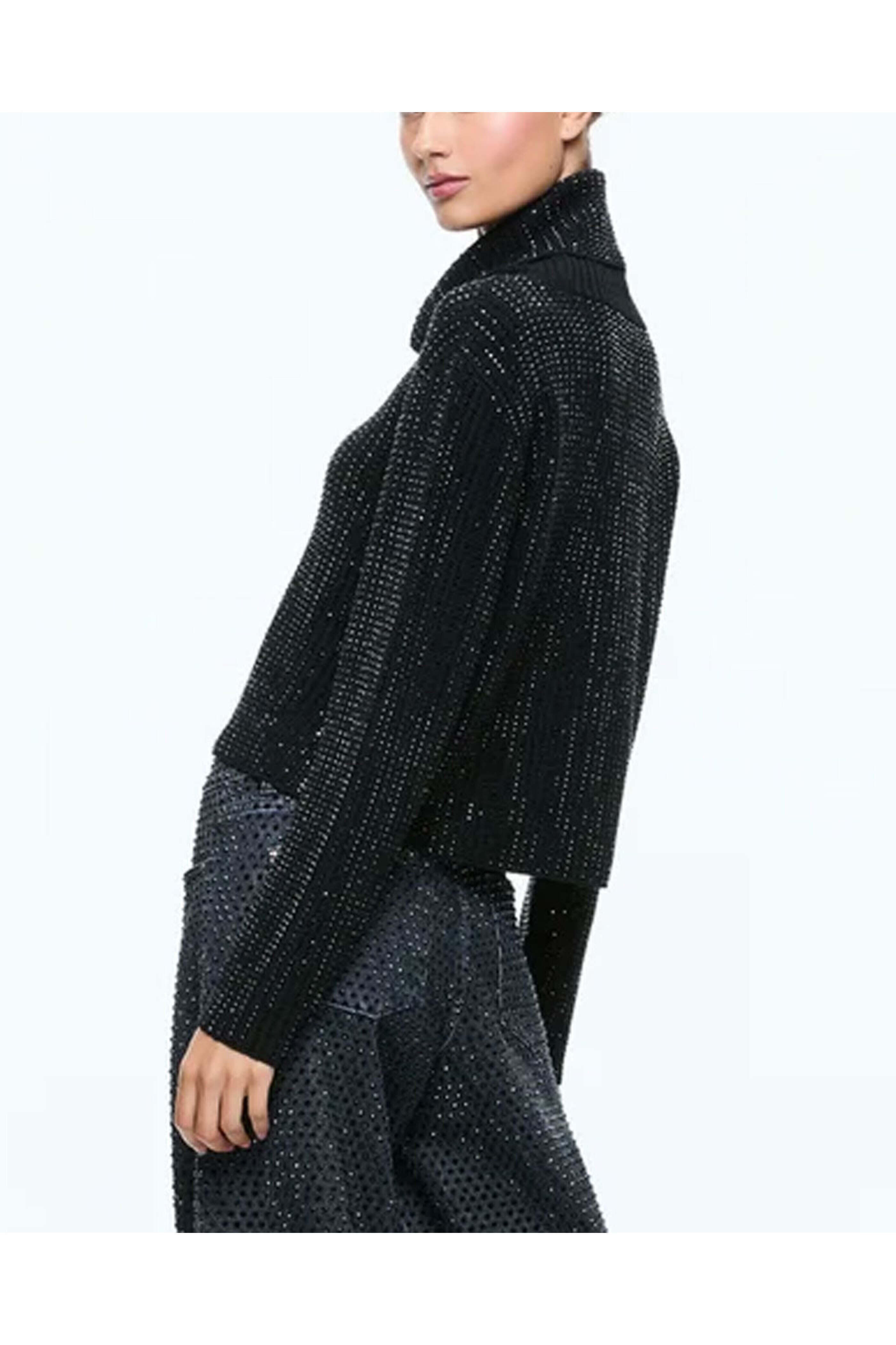 Alice & Olivia - Black Corin Pullover with Heatset Stones
