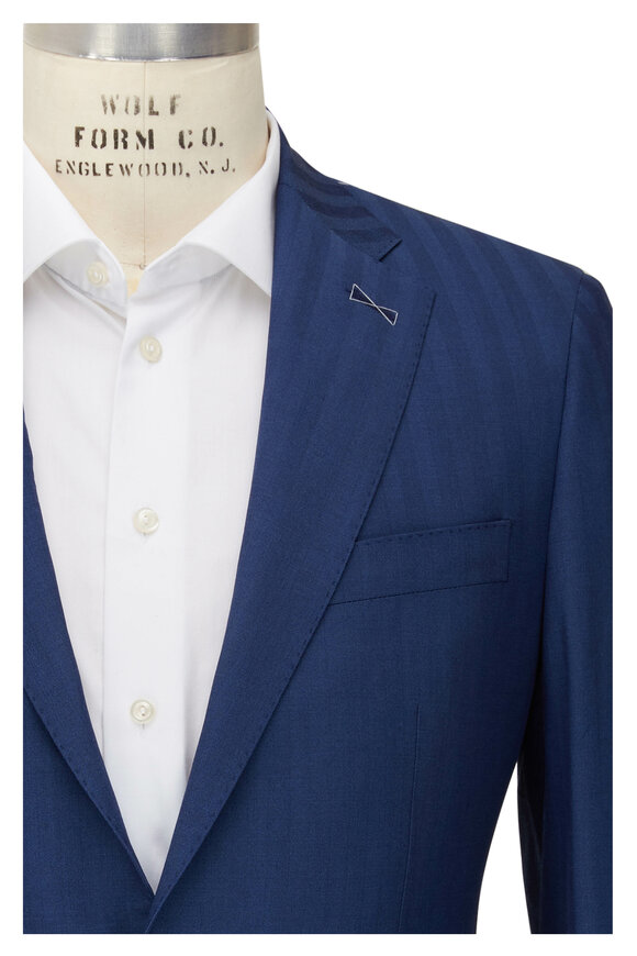 Atelier Munro - Blue Herringbone Wool Suit