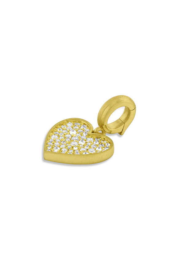 Leigh Maxwell 18k Yellow Gold Small Diamond Heart Pendant - view 2