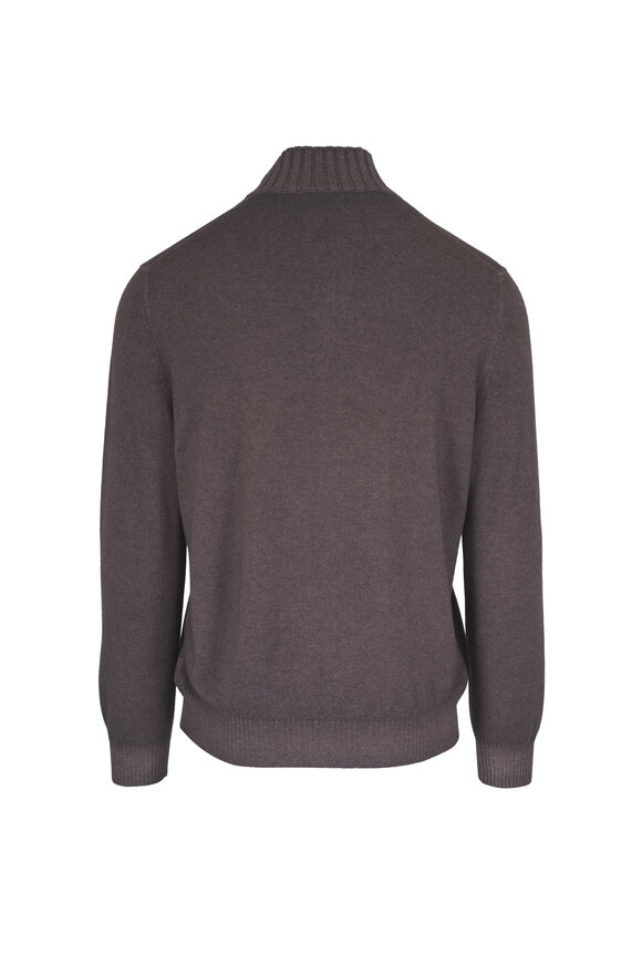Gran Sasso Vintage Brown Quarter Zip Sweater - view 4