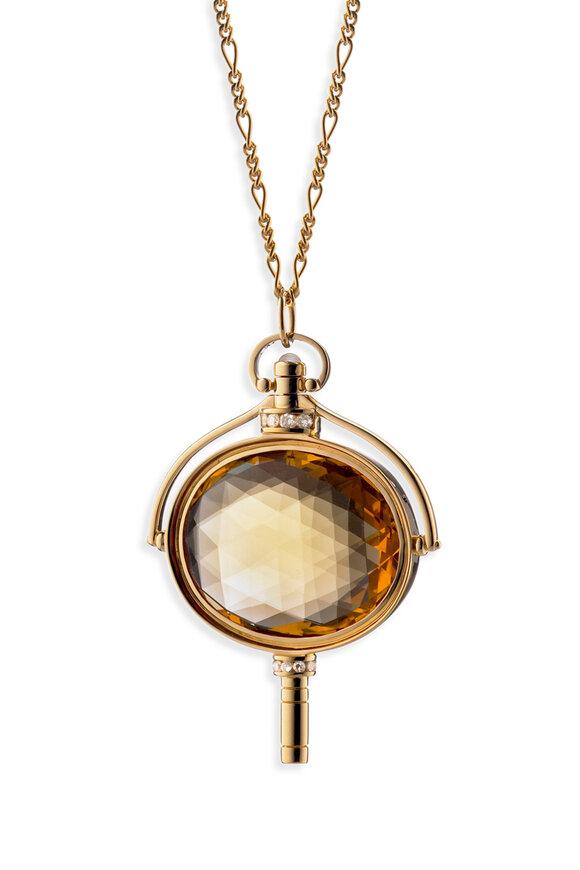 Monica Rich Kosann - Yellow Gold Oval Pocketwatch Key Necklace