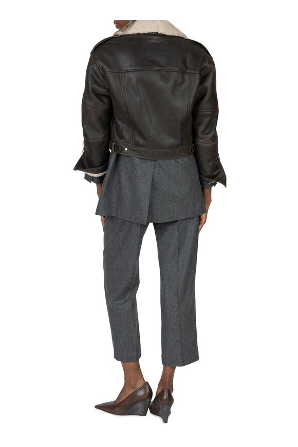 Brunello Cucinelli - Dark Gray Wool & Cashmere Pleated Pant